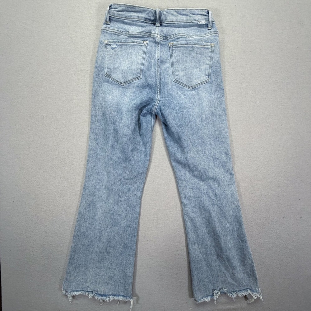 Risen Womens Jeans Straight Leg Light Wash Distressed Raw Hem 7/28 - Picture 9 of 10
